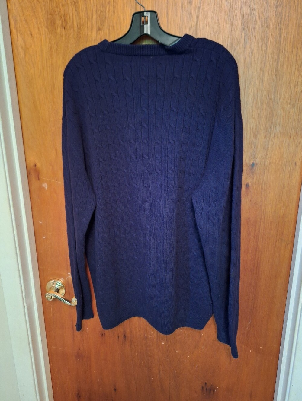 Lacoste Wool Blend Pullover Alligator Knit Sweater Navy Blue size 6 or Men's XL - Picture 3 of 5